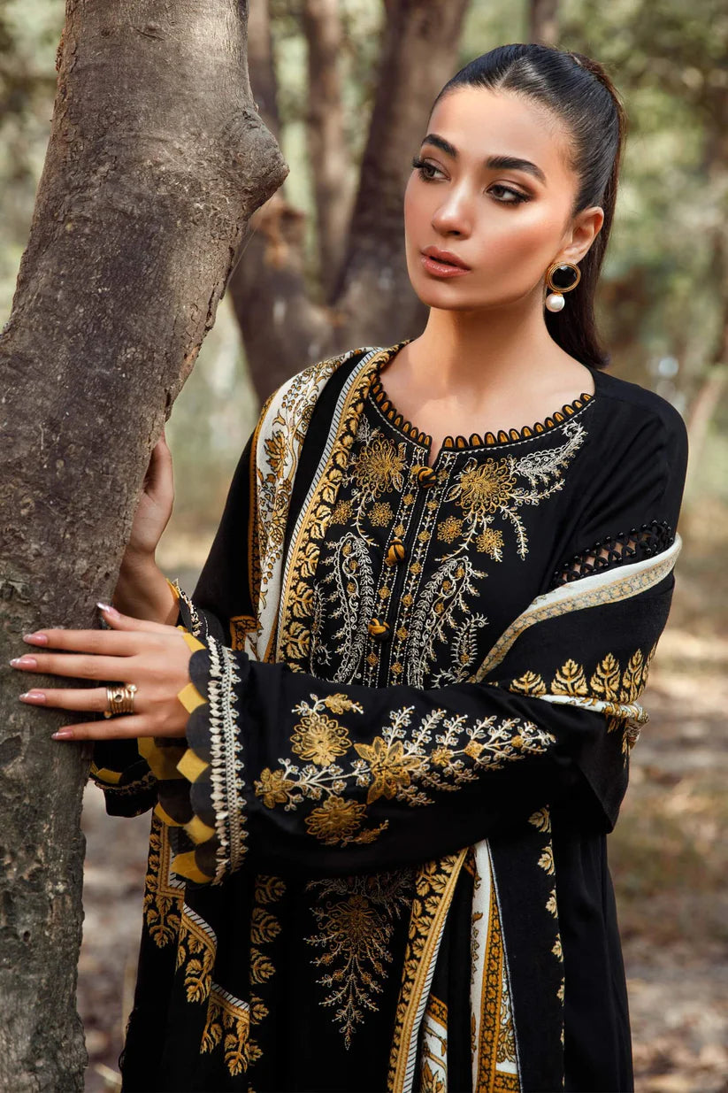 Maria B FZH-605 Lawn 3Pc Emb Suit With Digital Printed Monar Dupatta