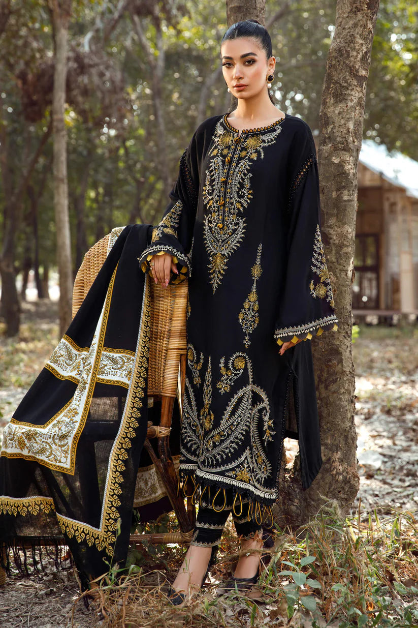 Maria B FZH-605 Lawn 3Pc Emb Suit With Digital Printed Monar Dupatta