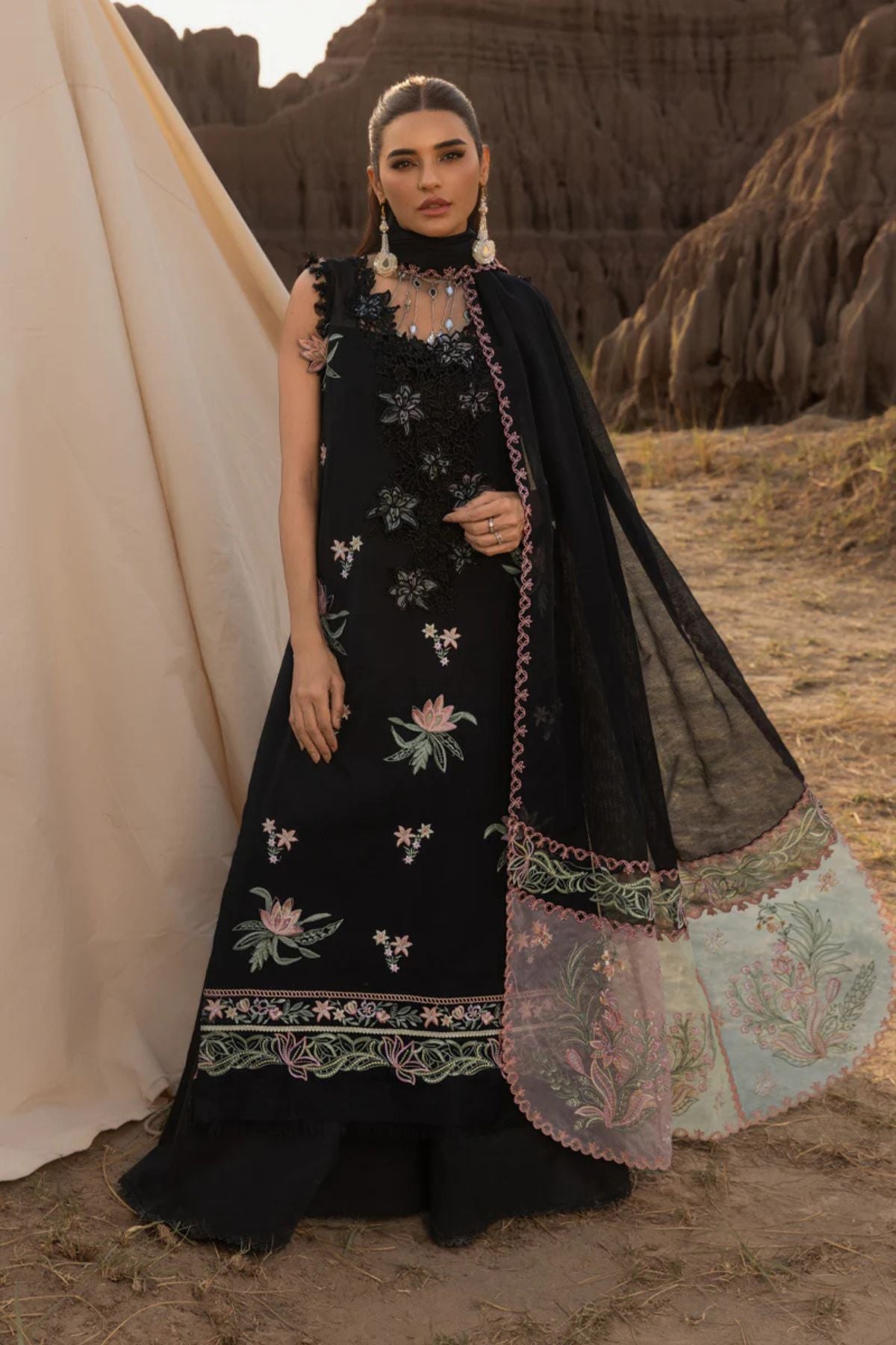 Rang Rasiya 3PC Unstitched Luxury Lawn Heavy Embroidered Suit