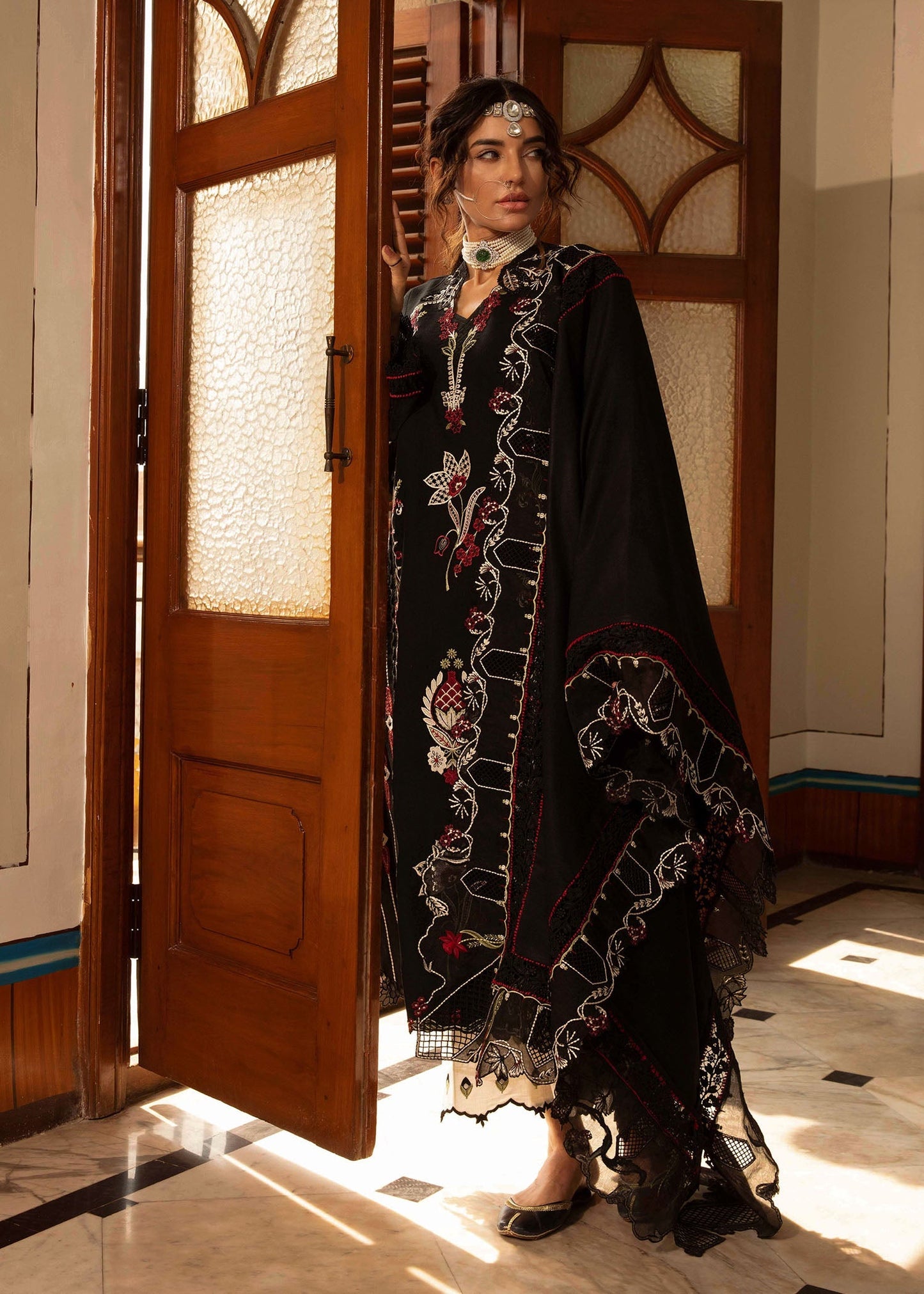 Crimson 3PC Unstitched Luxury Lawn Heavy Embroidered Suit