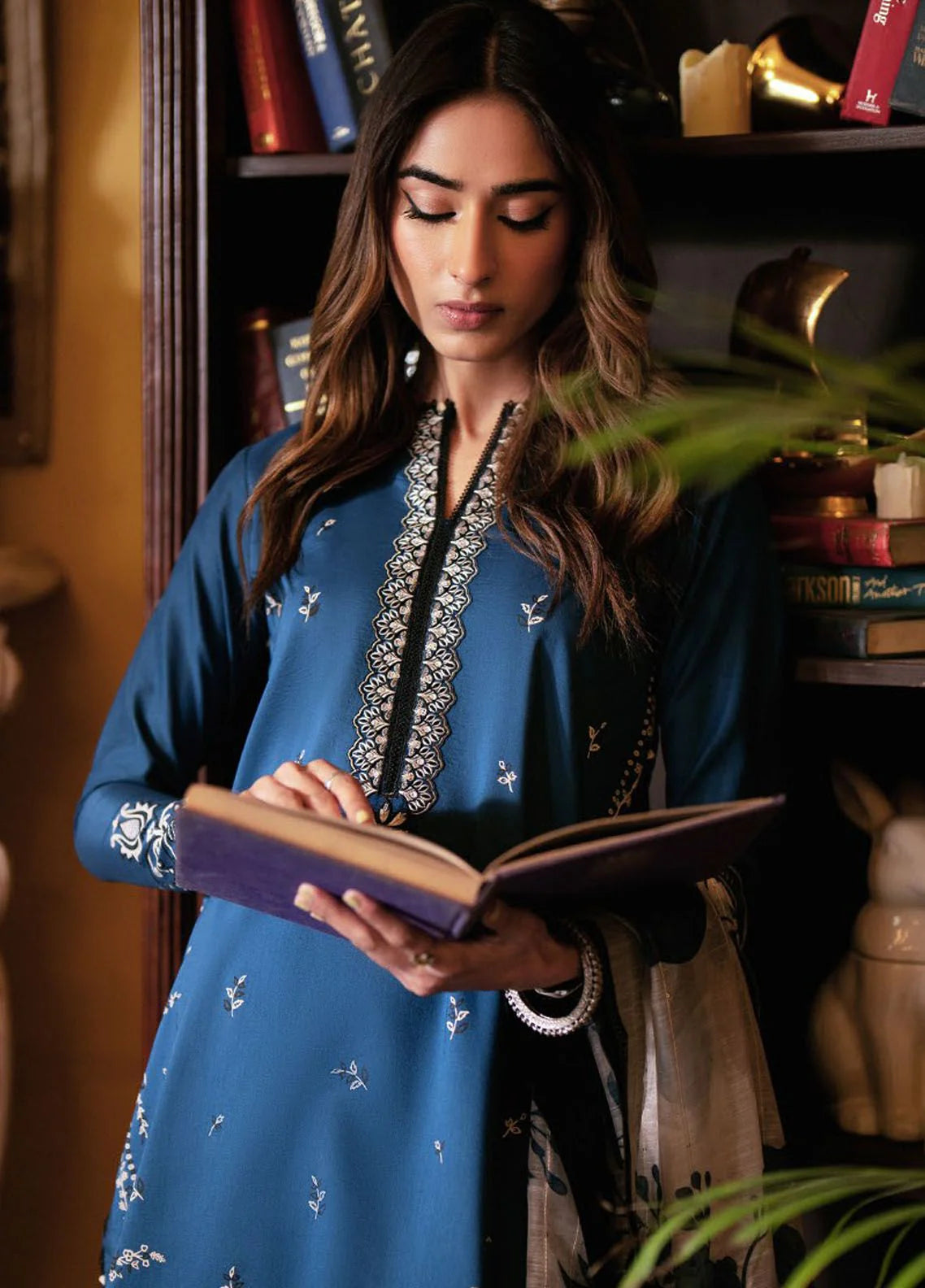 Seran Afsanah FF006 Luxury Embroidered Lawn 3Pc Suit With Monar Slub Printed Dupatta