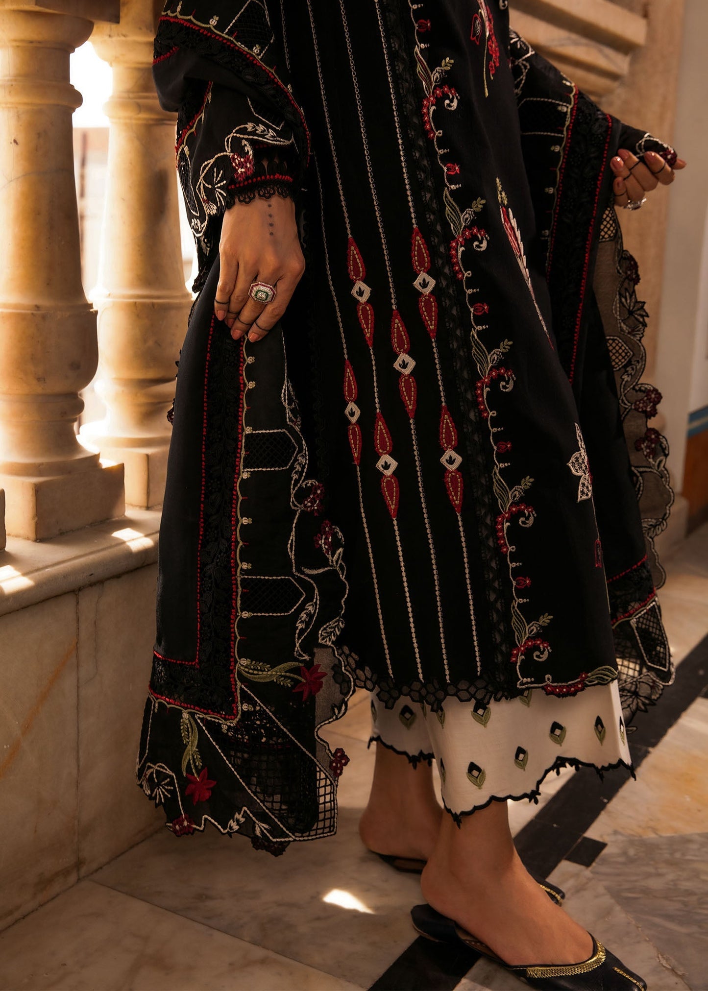 Crimson 3PC Unstitched Luxury Lawn Heavy Embroidered Suit