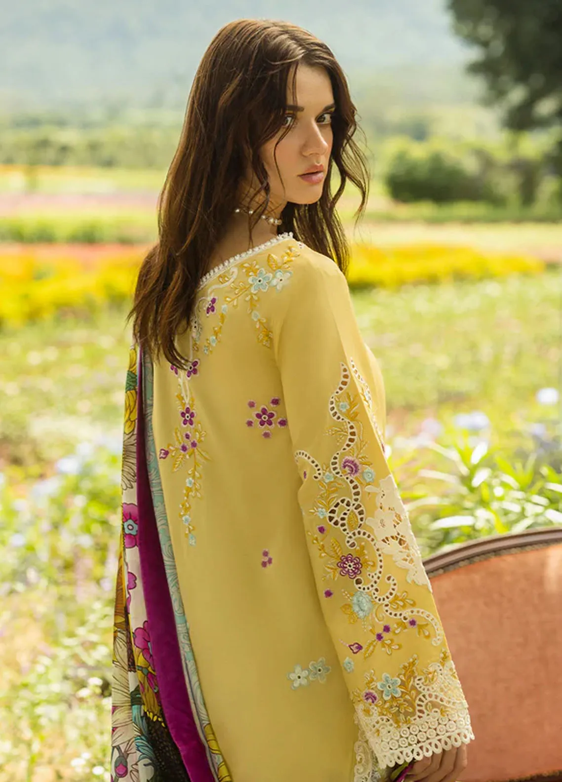 Mushq 3PC Unstitched Luxury Lawn Chikenkari Heavy Embroidered Suit