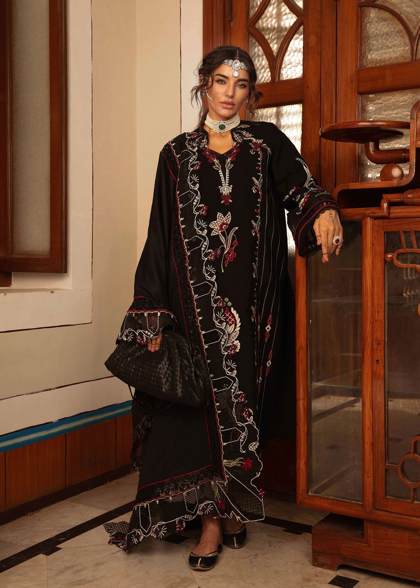 Crimson 3PC Unstitched Luxury Lawn Heavy Embroidered Suit