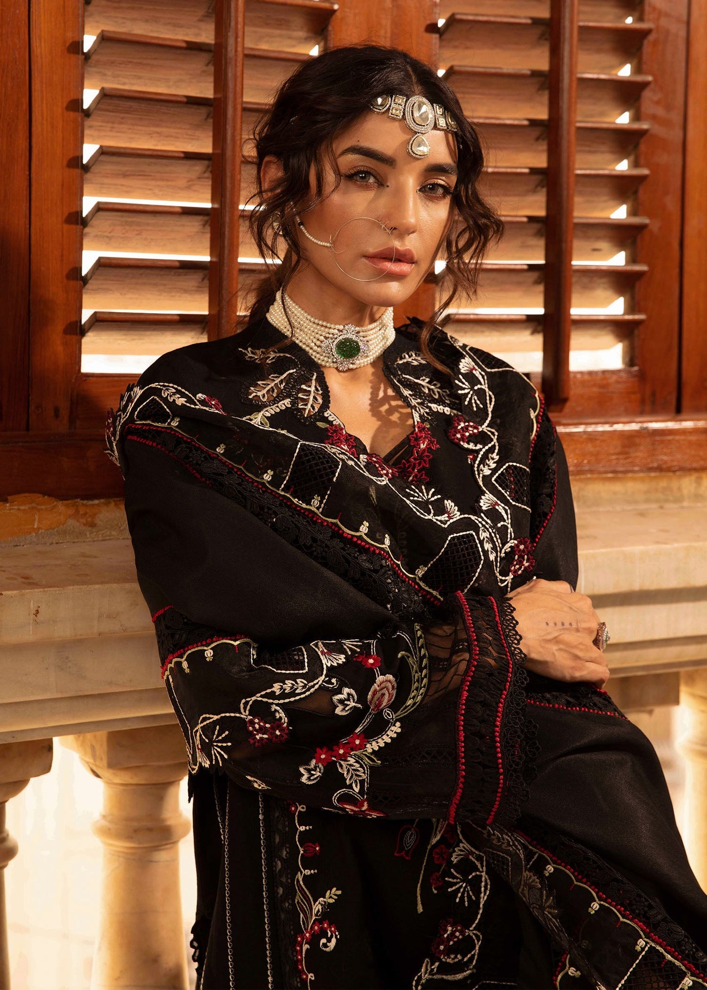 Crimson 3PC Unstitched Luxury Lawn Heavy Embroidered Suit