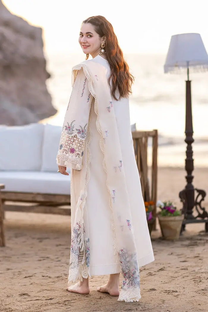 Qalamkar 3Pc Lawn Luxury Chikenkari Embroidered Suit