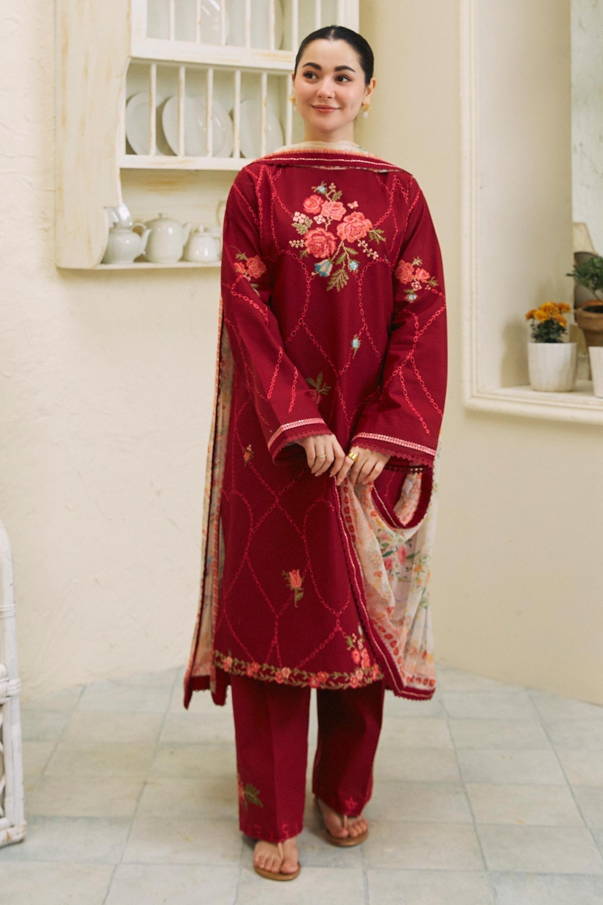 Zara Shahjahan FF-1202 Luxury Embroidered Lawn 3Pc Suit