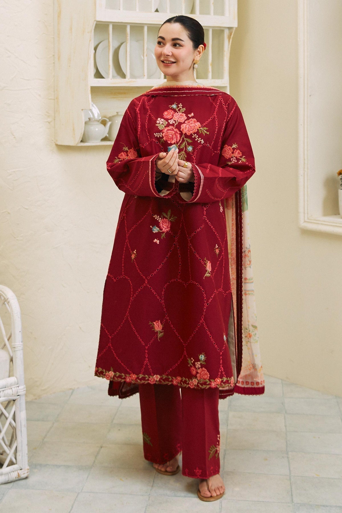 Zara Shahjahan FF-1202 Luxury Embroidered Lawn 3Pc Suit