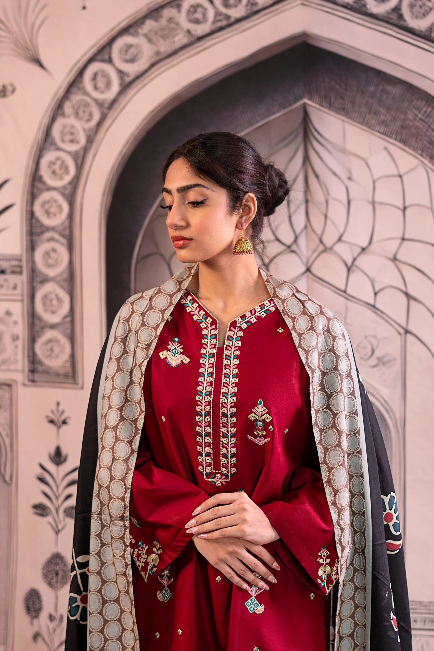 Urge 008 Unstitched Luxury Dhanak Heavy Embroidered 3PC Suit