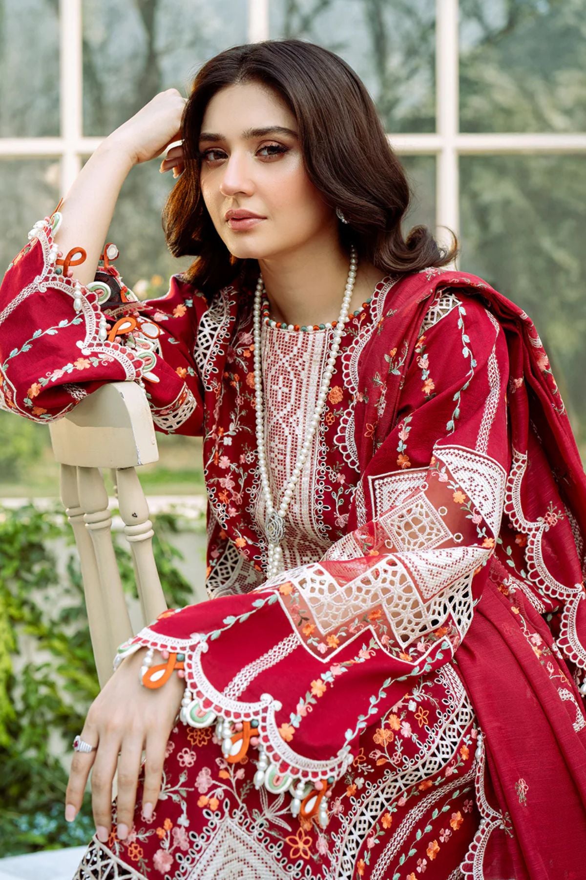Bin Ilyas 001 Unstitched Luxury Dhanak Heavy Embroidered 3PC Suit