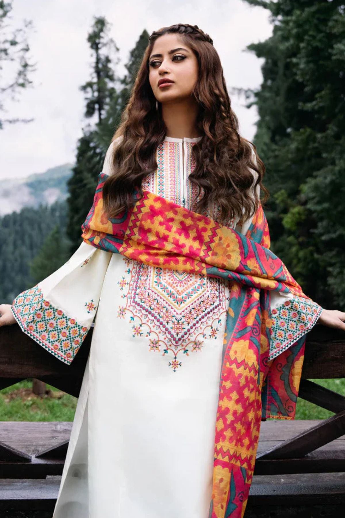 Sapphire 3PC Unstitched Luxury Khaddar Heavy Embroidered Suit