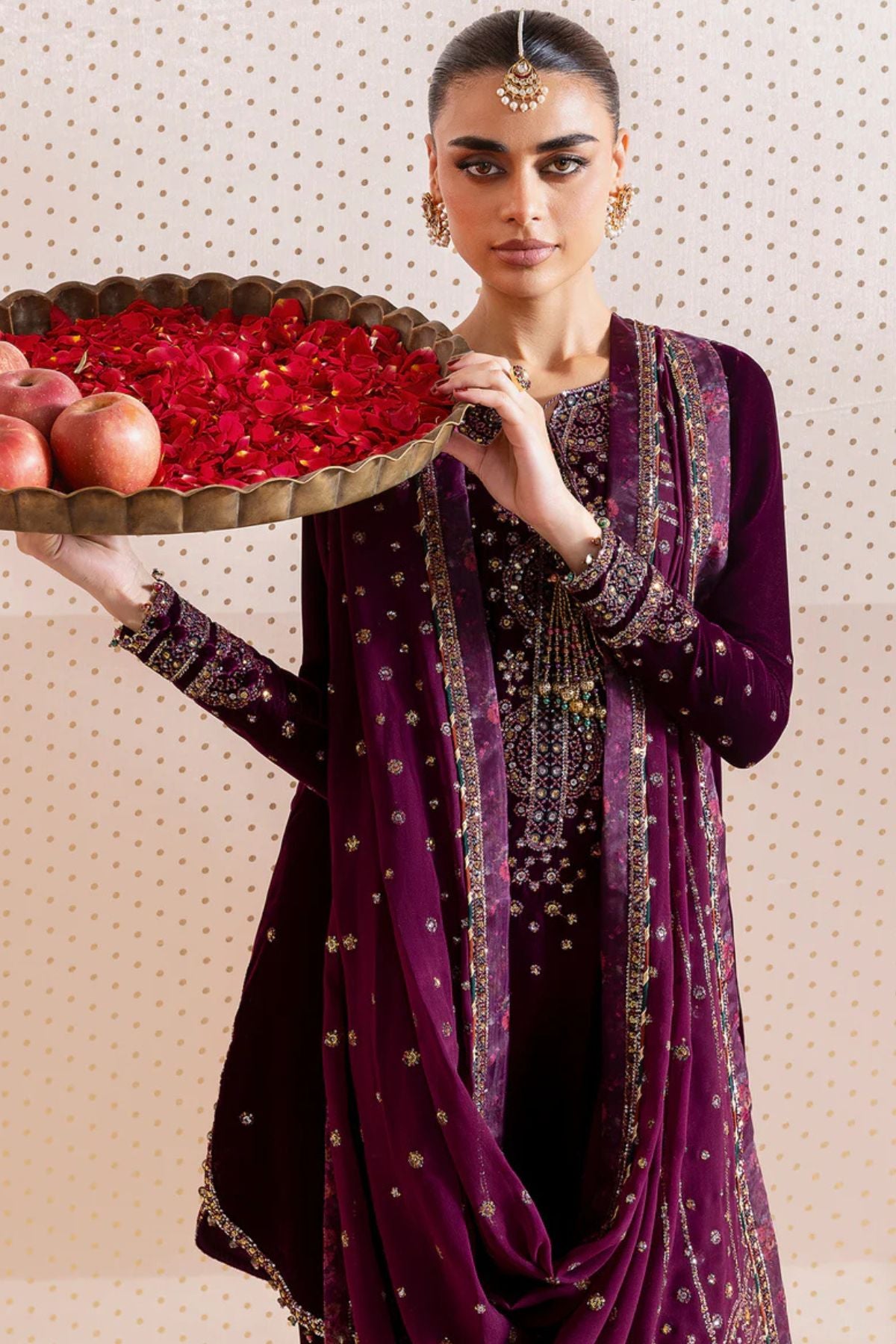 Jazmin 008 Unstitched Luxury Velvet Heavy Embroidered 3PC Suit