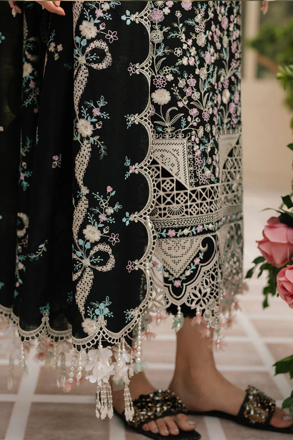 Bin Ilyas 002 Unstitched Luxury Dhanak Heavy Embroidered 3PC Suit