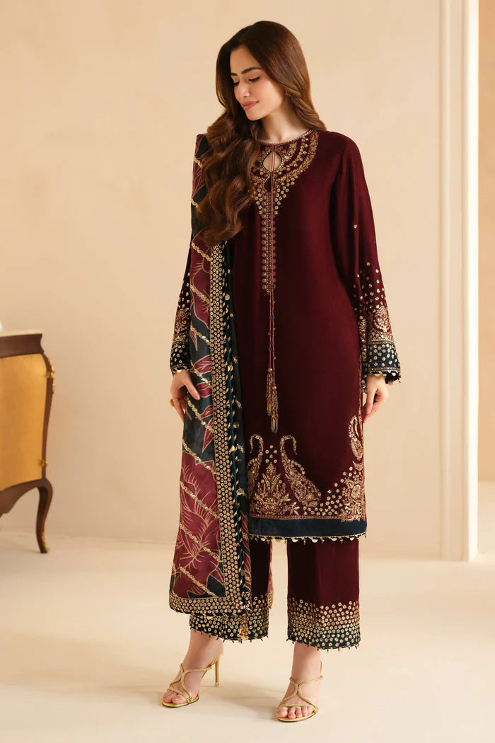 Jazmin 009 Unstitched Luxury Velvet Heavy Embroidered 3PC Suit