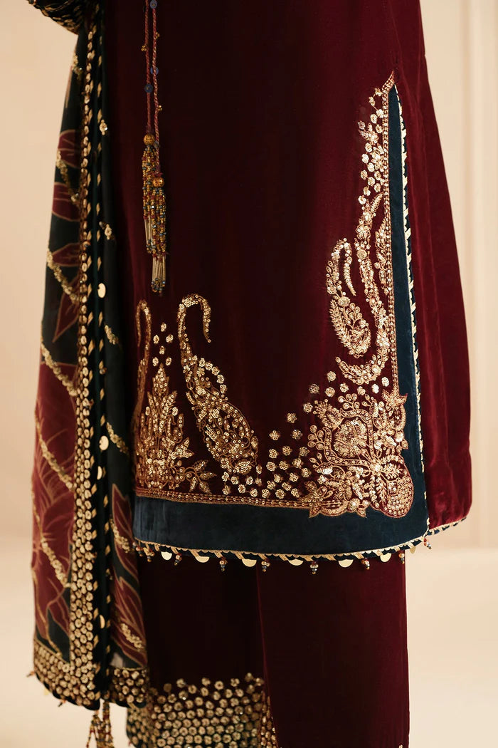 Jazmin 009 Unstitched Luxury Velvet Heavy Embroidered 3PC Suit