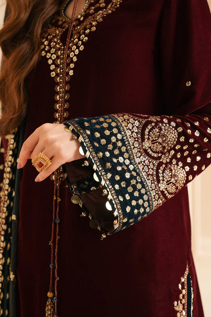 Jazmin 009 Unstitched Luxury Velvet Heavy Embroidered 3PC Suit