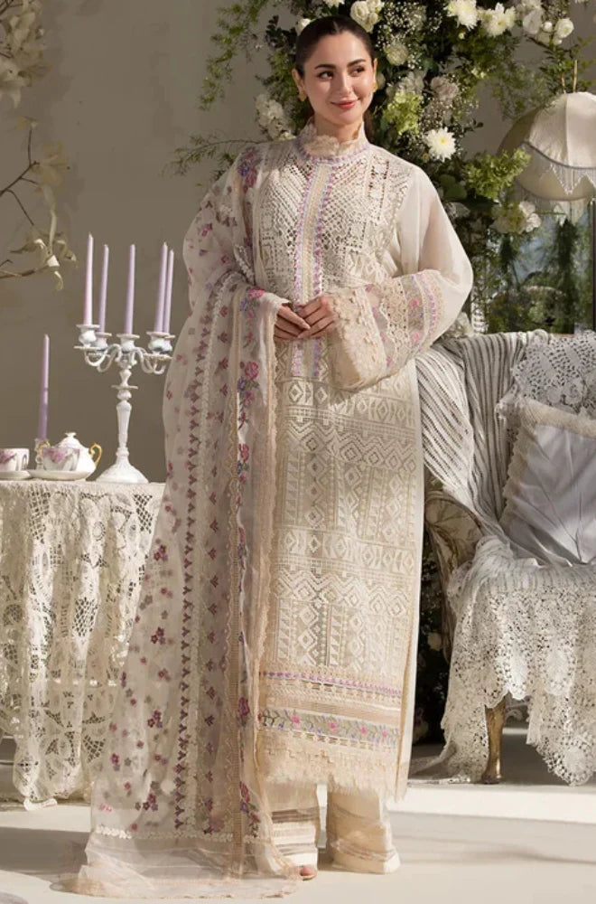 Sobia Nazir 3PC Unstitched Luxury Lawn Chikenkari Heavy Embroidered Suit