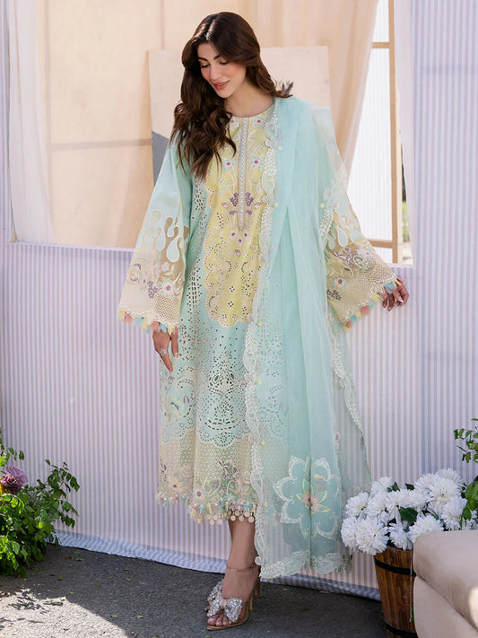 Bin Ilyas 3PC Unstitched Luxury Lawn Chikenkari Heavy Embroidered Suit