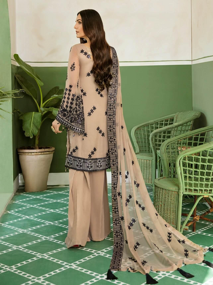 Akber Aslam 3PC Unstitched Luxury Lawn Heavy Embroidered Suit