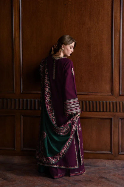 Zaib 001 Unstitched Luxury Dhanak Heavy Embroidered 3PC Suit