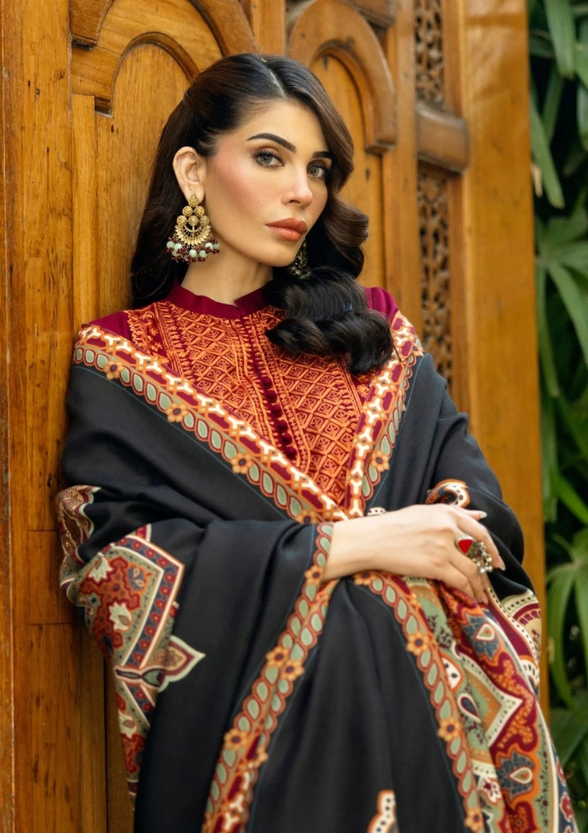 Zainab Chottani FZH-603 Emb 3Pc Suit With Monar Printed Dupatta