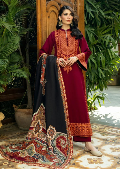 Zainab Chottani FZH-603 Emb 3Pc Suit With Monar Printed Dupatta