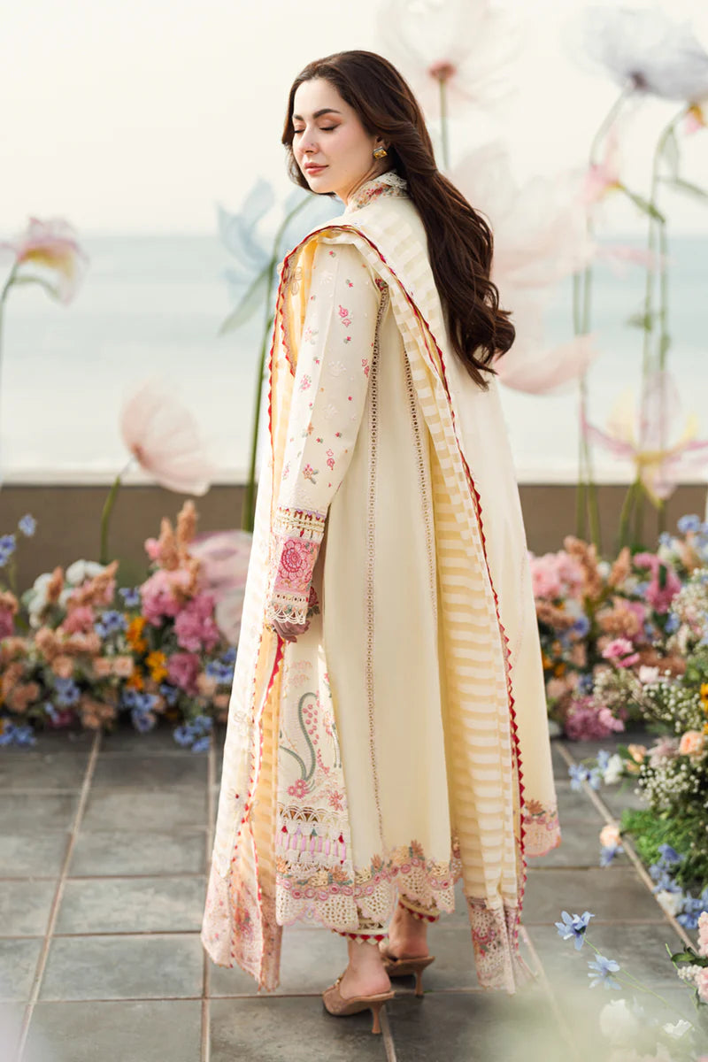 Qalamkar 3PC Unstitched Luxury Lawn Chikenkari Heavy Embroidered Suit