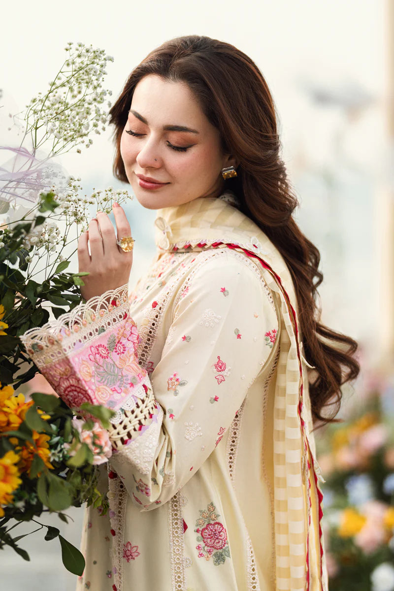 Qalamkar 3PC Unstitched Luxury Lawn Chikenkari Heavy Embroidered Suit