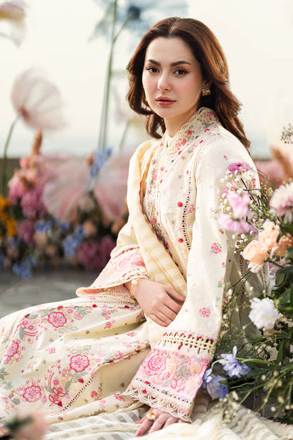 Qalamkar 3PC Unstitched Luxury Lawn Chikenkari Heavy Embroidered Suit