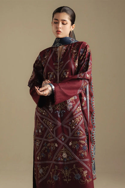 Zara Shahjahan 026 Unstitched Luxury Dhanak Heavy Embroidered 3PC Suit
