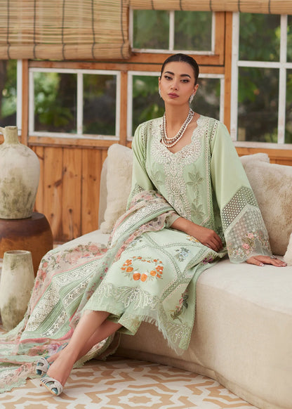 Crimson 3PC Unstitched Luxury Lawn Chikenkari Heavy Embroidered Suit