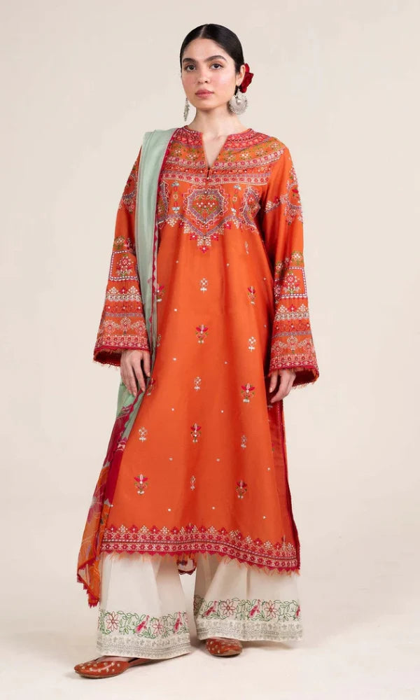 Zara Shahjahan FF032-A Luxury Embroidered Lawn 3Pc Suit