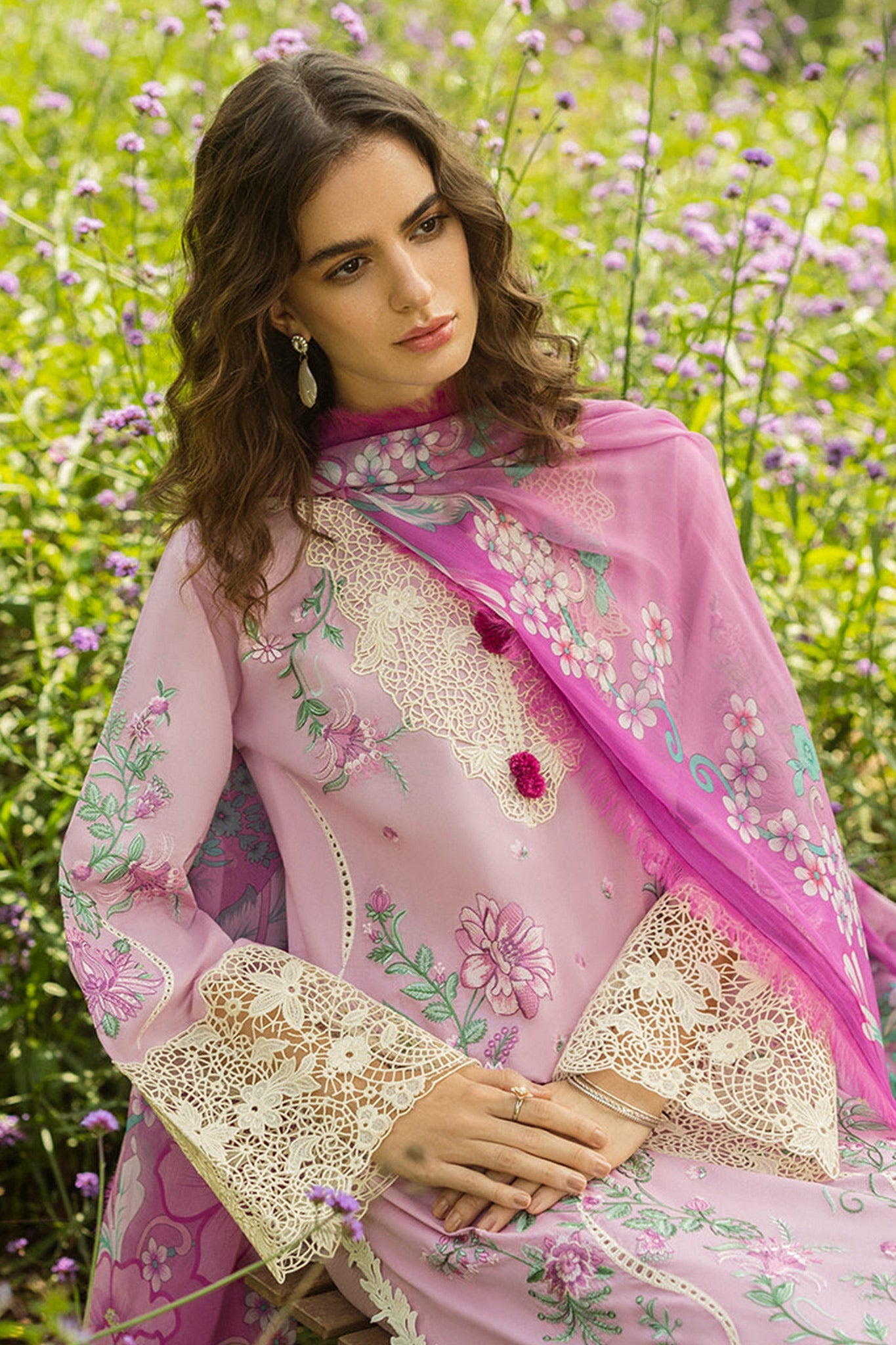 Mushq 3PC Unstitched Luxury Lawn Chikenkari Heavy Embroidered Suit