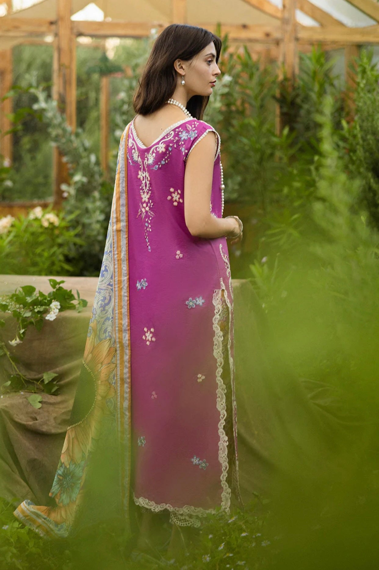 Mushq 3PC Unstitched Luxury Lawn Chikenkari Heavy Embroidered Suit