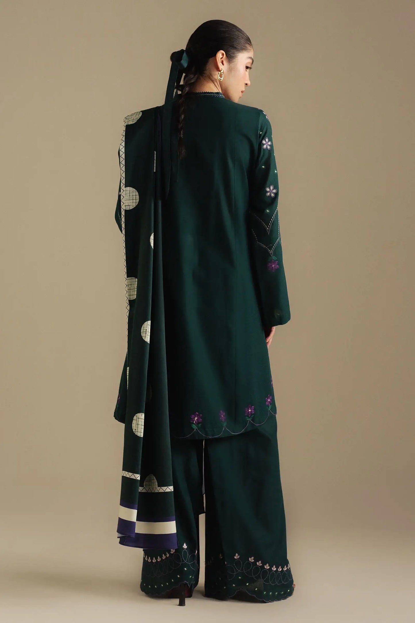 Zara Shahjahan 027 Unstitched Luxury Dhanak Heavy Embroidered 3PC Suit