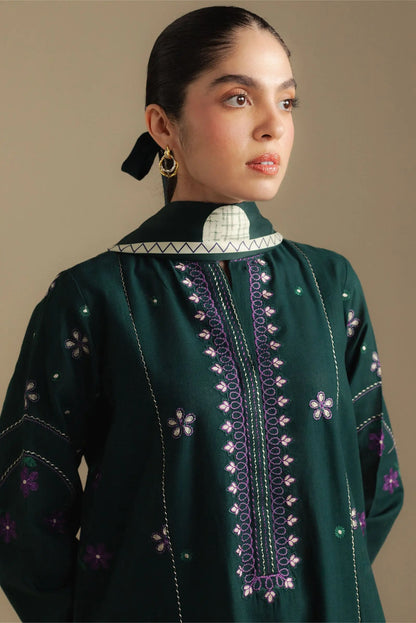 Zara Shahjahan 027 Unstitched Luxury Dhanak Heavy Embroidered 3PC Suit
