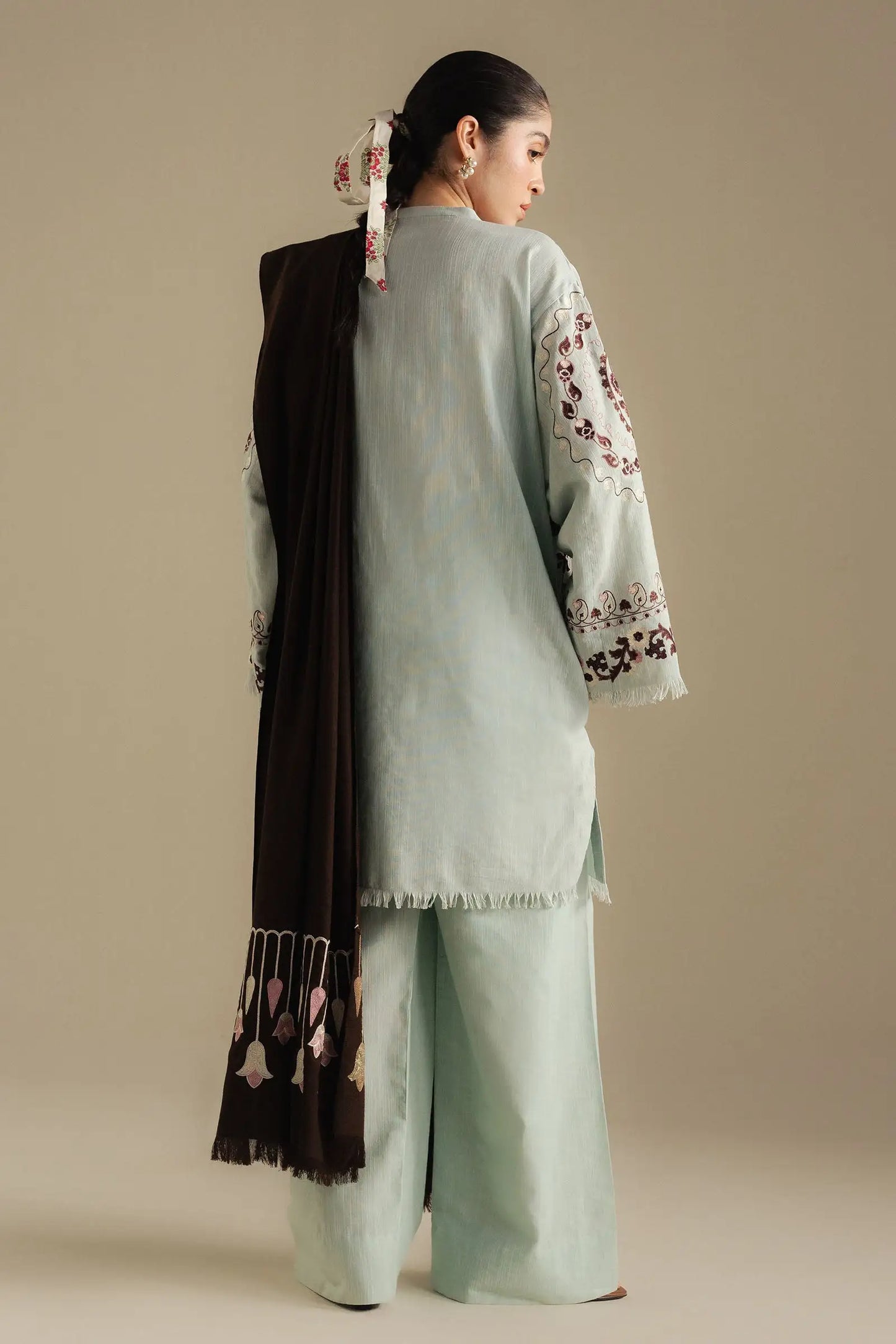 Zara Shahjahan 033 Unstitched Luxury Dhanak Heavy Embroidered 3PC Suit