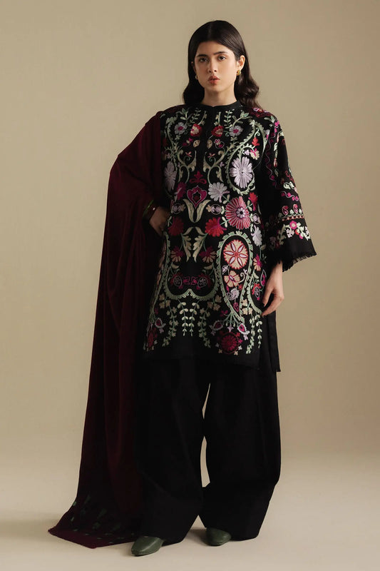 Zara Shahjahan 034 Unstitched Luxury Dhanak Heavy Embroidered 3PC Suit