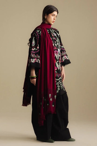 Zara Shahjahan 034 Unstitched Luxury Dhanak Heavy Embroidered 3PC Suit