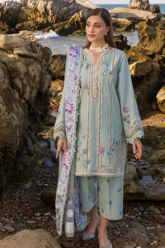 Crimson 011 Unstitched Luxury Dhanak Chikankari Heavy Embroidered 3PC Suit