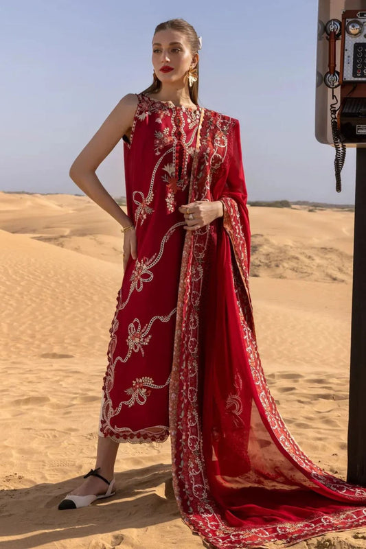 Crimson 009 Unstitched Luxury Dhanak Chikankari Heavy Embroidered 3PC Suit