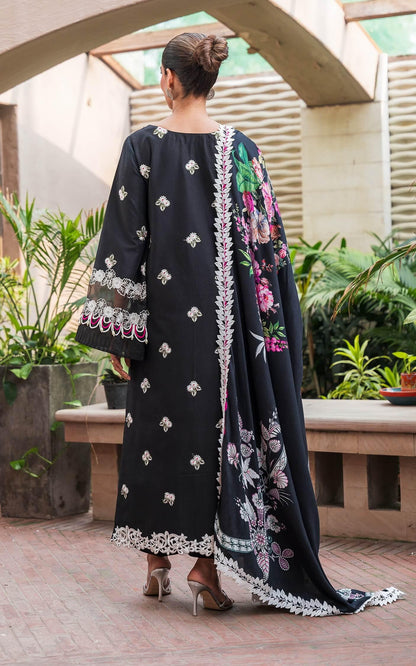 Asifa & Nabeel FF011  Luxury Embroidered Lawn 3Pc Suit  With Crinkle Chiffon Printed Dupatta