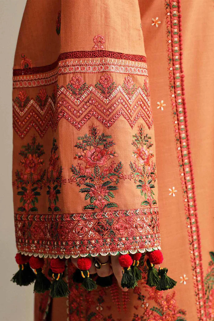 Hussain Rehar 018 Unstitched Luxury Dhanak Heavy Embroidered 3PC Suit