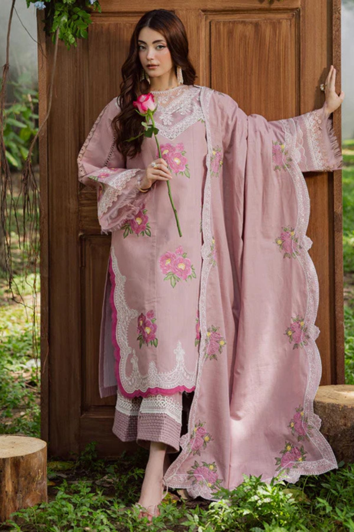 Parishy 002 Unstitched Luxury Dhanak Heavy Embroidered 3PC Suit