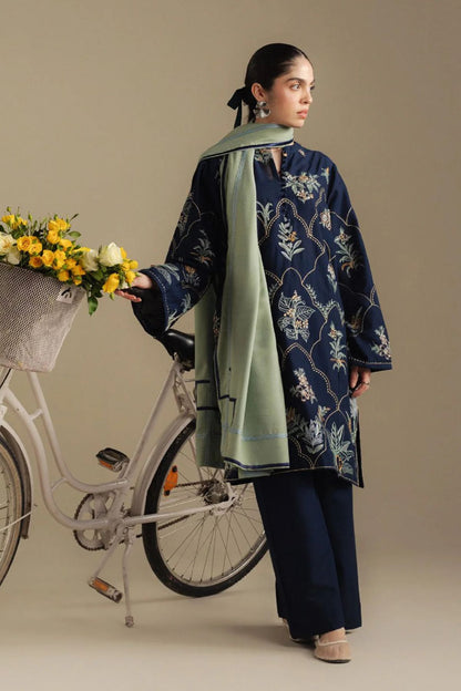 Zara Shahjahan 019 Unstitched Luxury Dhanak Heavy Embroidered 3PC Suit