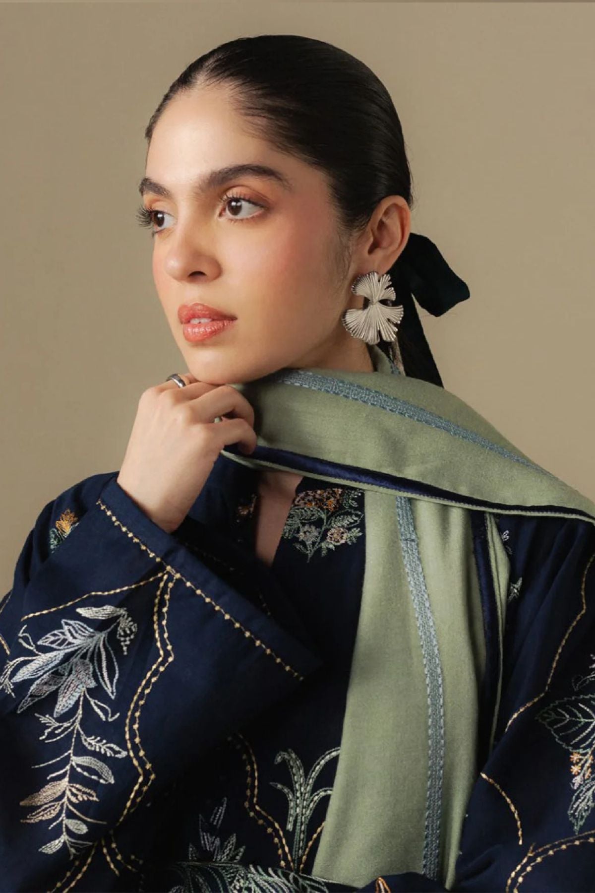 Zara Shahjahan 019 Unstitched Luxury Dhanak Heavy Embroidered 3PC Suit