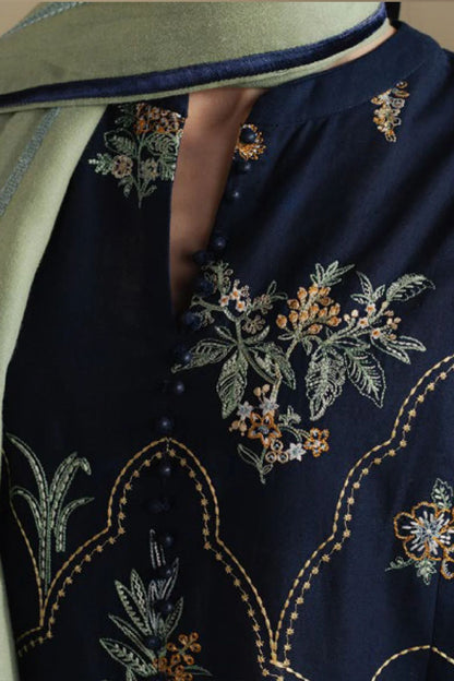 Zara Shahjahan 019 Unstitched Luxury Dhanak Heavy Embroidered 3PC Suit