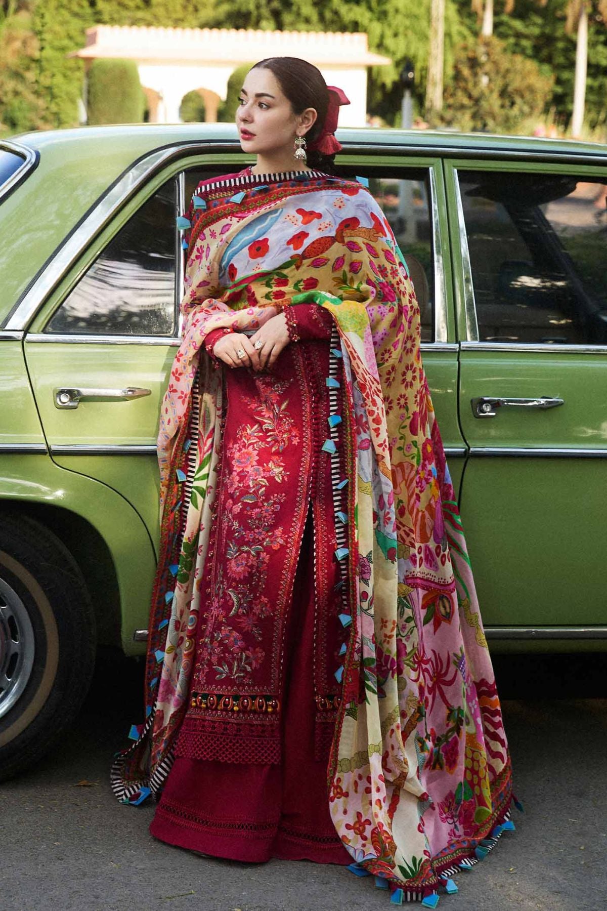 Hussain Rehar 011 Unstitched Luxury Dhanak Heavy Embroidered 3PC Suit