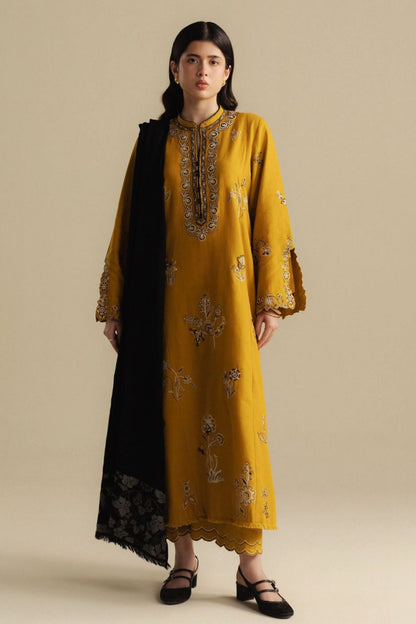 Zara Shahjahan 018 Unstitched Luxury Dhanak Heavy Embroidered 3PC Suit
