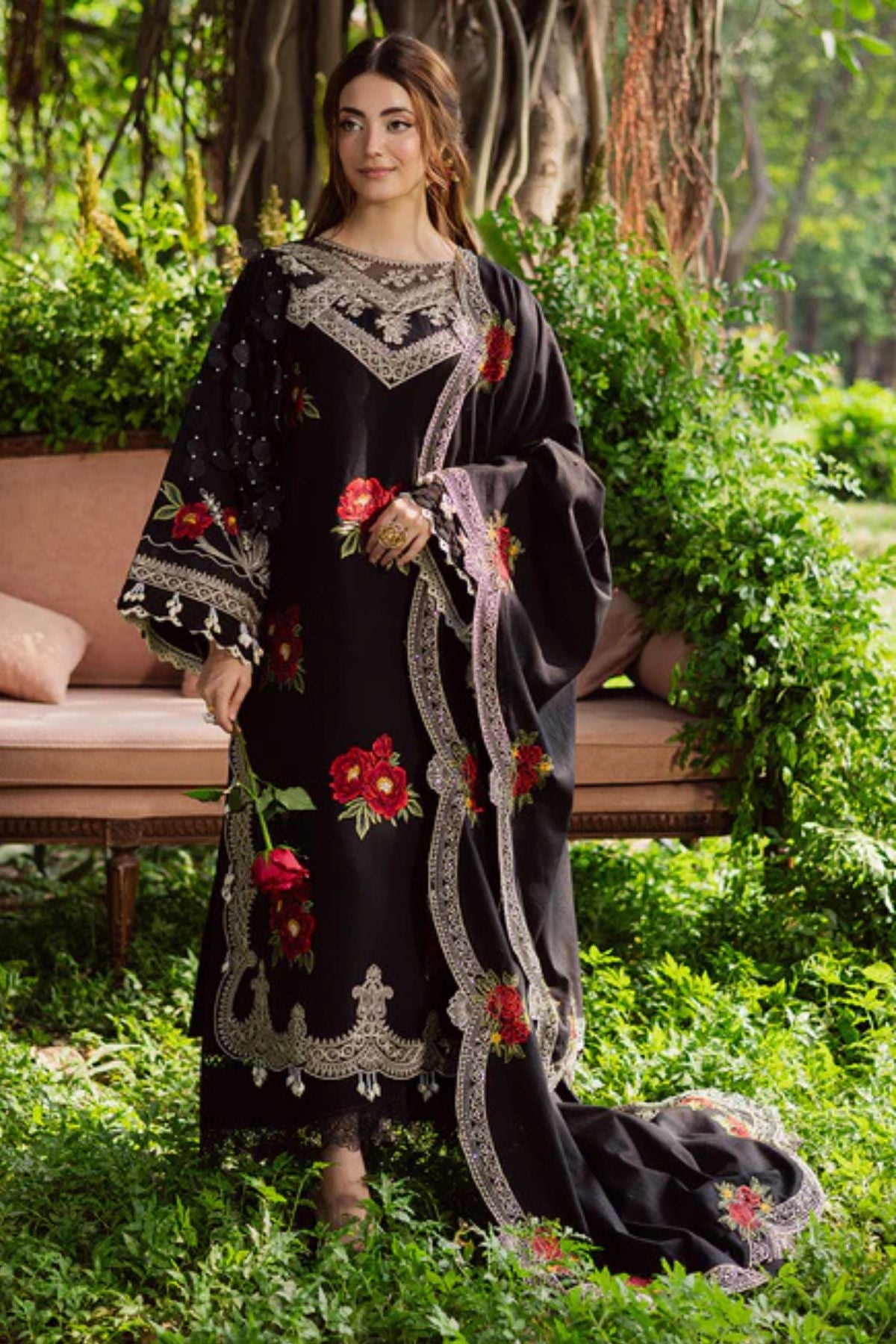 Parishy 001 Unstitched Luxury Dhanak Heavy Embroidered 3PC Suit